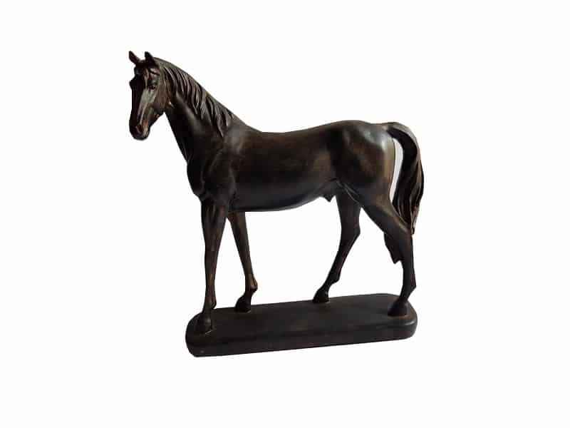 Statue Cheval en mouvement H 28 cm, Résine Statue Cheval - Figurine animale équestre - Objet décoratif cheval - Objet d'art en résine - Sculpture ornement décoration d'intérieur - Déco animale - Maison feng shui - Cadeau souvenir