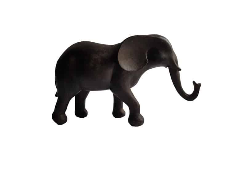 Designer Elephant decorative statue H 16 cm, Resin Statue Eléphant - Figurine animale éléphant - Objet décoratif éléphant - Objet d'art en résine - Sculpture ornement - Décoration d'intérieur - Déco animale - Maison feng shui - Cadeau souvenir