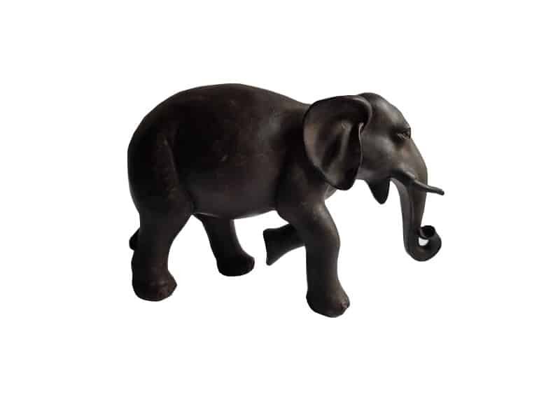 Walking elephant statue brown resin H 16 cm Statue Eléphant - Figurine animale éléphant - Objet décoratif éléphant - Objet d'art en résine - Sculpture ornement - Décoration d'intérieur - Déco animale - Maison feng shui - Cadeau souvenir