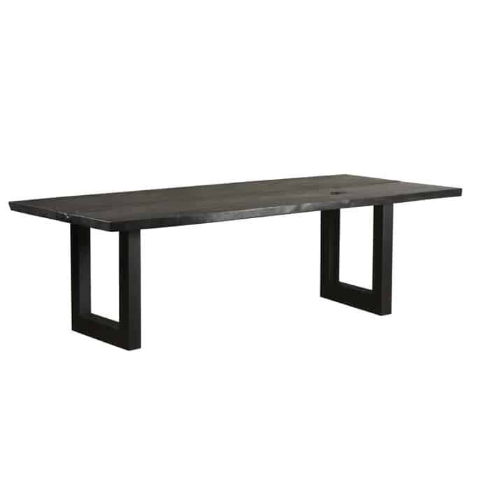 Burnt acacia wood table 300 cm Table en bois brûlé acacia 300 cm