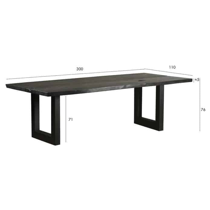 Tenere table in burnt acacia wood 300 cm (5)