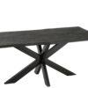 Table à manger bois manguier noir pied acier mikado 180 cm