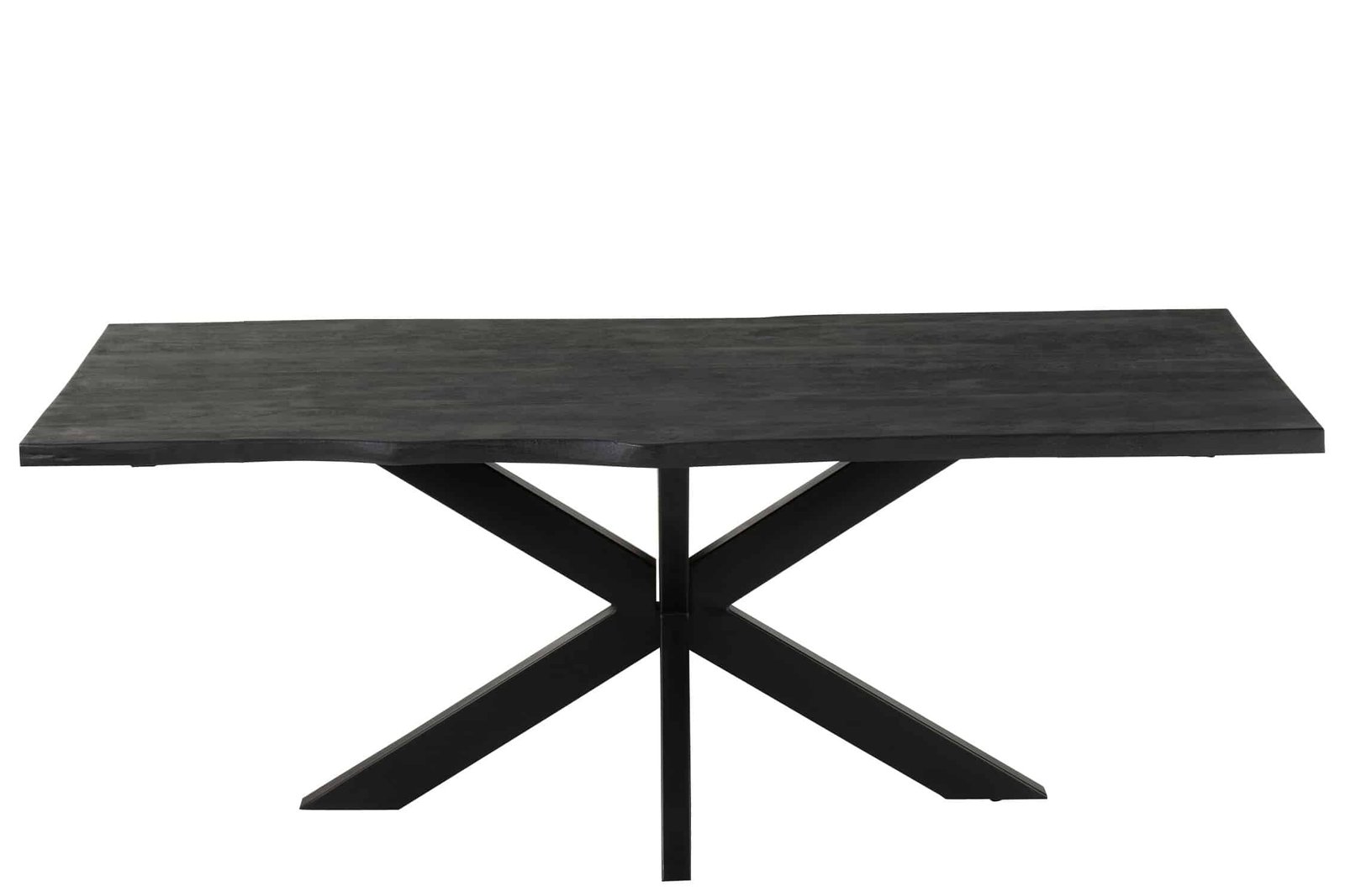 Black mango wood dining table Mikado steel base 200 cm (2) Table rectangle design bois noir - Mobilier déco chic et tendance - Meuble d'intérieur salle à manger - Décoration d'intérieur bois acacia - Déco confort - Maison feng shui - Cadeau crémaillère