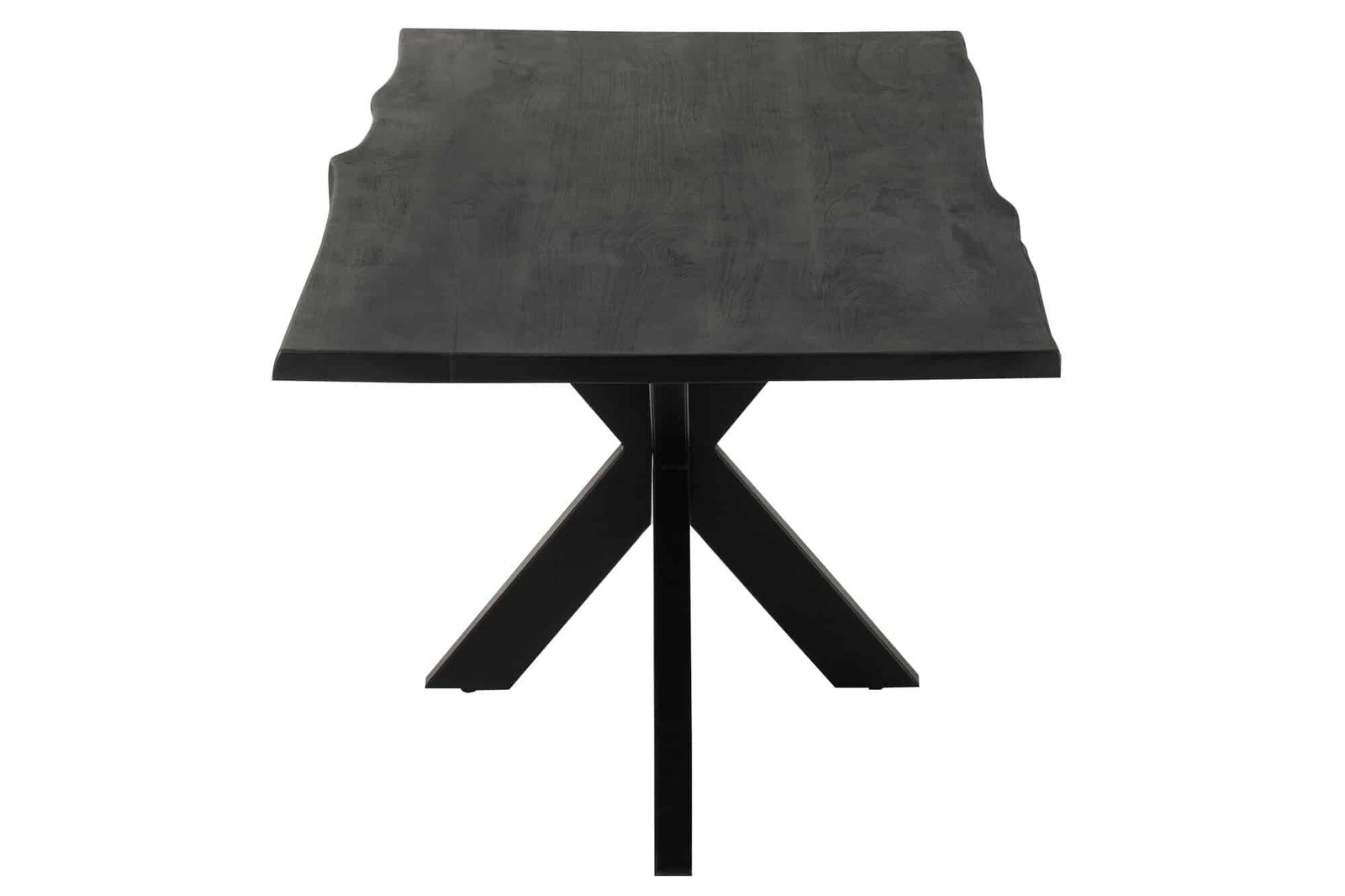 Black mango wood dining table Mikado steel base 200 cm (3) Table rectangle design bois noir - Mobilier déco chic et tendance - Meuble d'intérieur salle à manger - Décoration d'intérieur bois acacia - Déco confort - Maison feng shui - Cadeau crémaillère