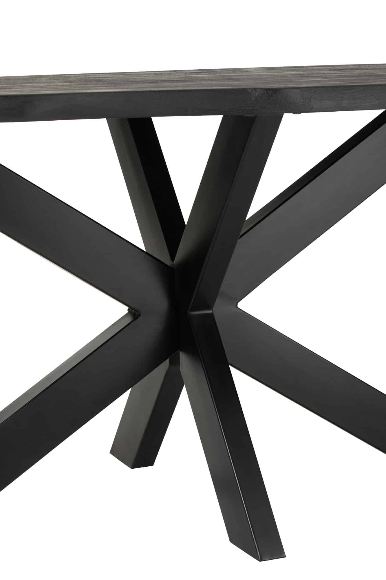 Black mango wood dining table Mikado steel base 200 cm (4) Table rectangle design bois noir - Mobilier déco chic et tendance - Meuble d'intérieur salle à manger - Décoration d'intérieur bois acacia - Déco confort - Maison feng shui - Cadeau crémaillère