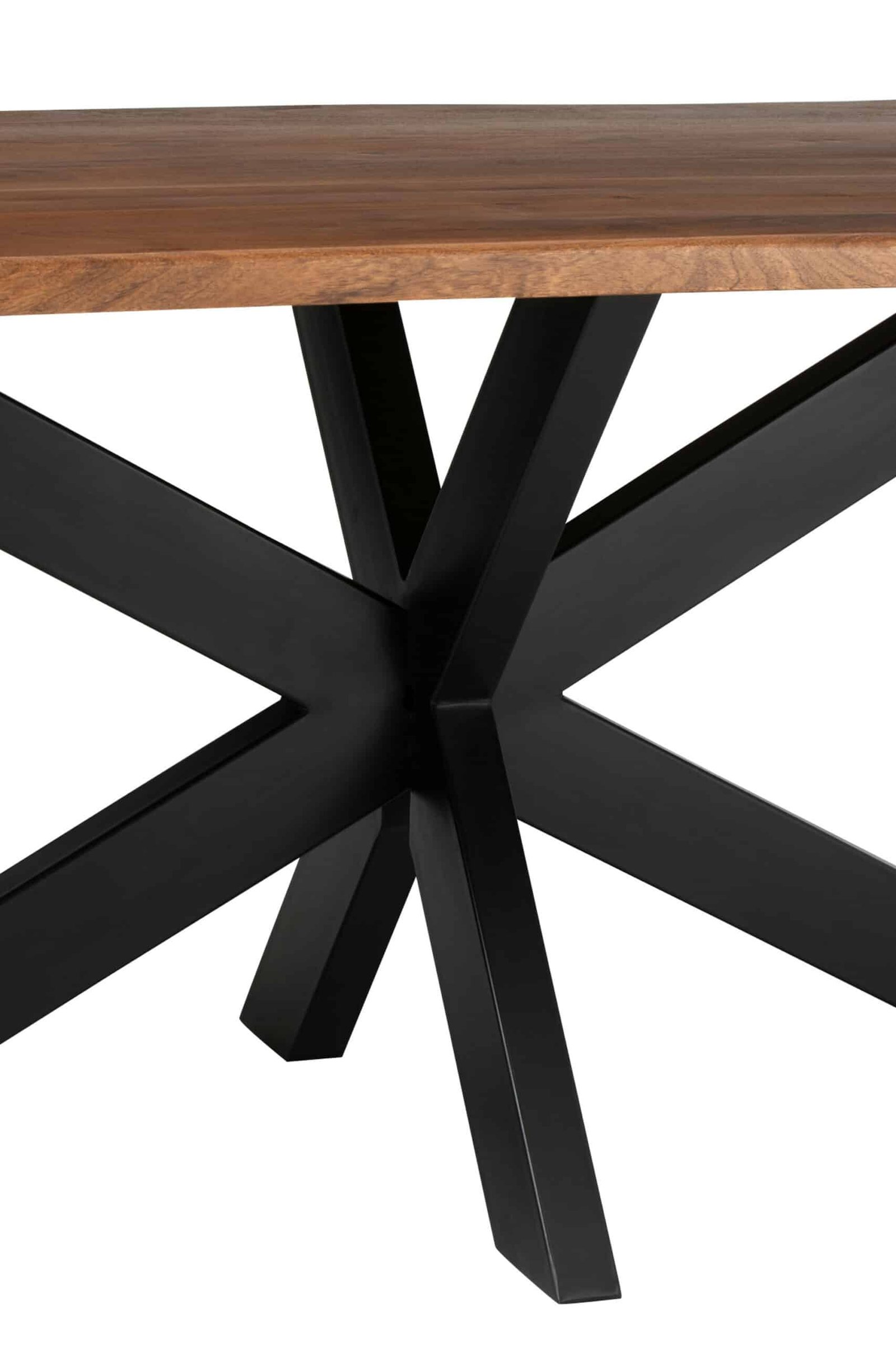 Designer dining table acacia wood top (4) Table rectangle design bois nature - Mobilier déco chic et tendance - Meuble d'intérieur salle à manger - Décoration d'intérieur bois acacia - Déco confort - Maison feng shui - Cadeau crémaillère