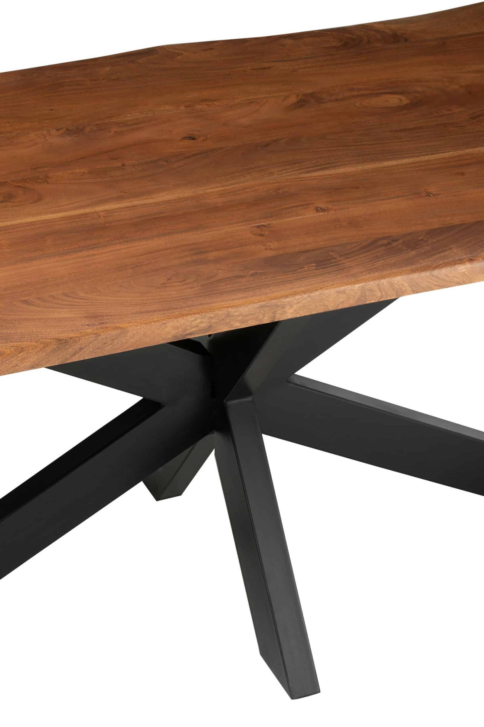 Designer dining table acacia wood top (5) Table rectangle design bois nature - Mobilier déco chic et tendance - Meuble d'intérieur salle à manger - Décoration d'intérieur bois acacia - Déco confort - Maison feng shui - Cadeau crémaillère