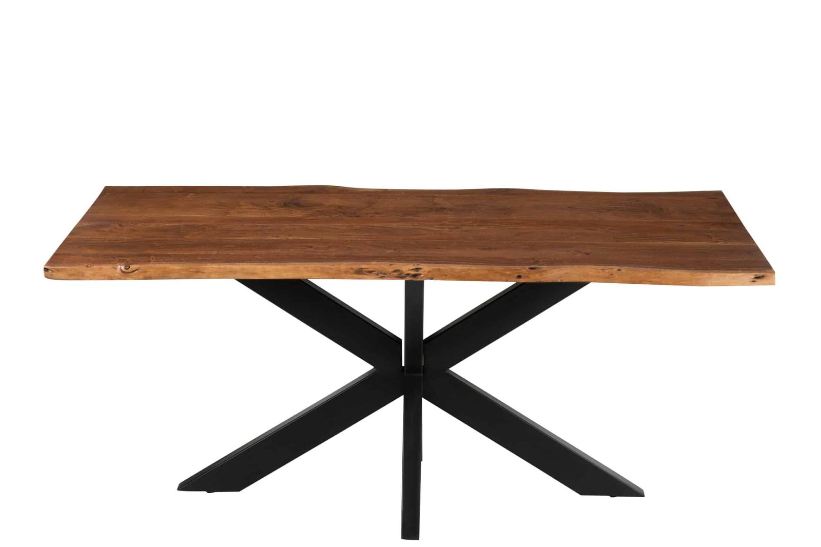 Designer dining table acacia wood top and mikado steel base (2) Table rectangle design bois nature - Mobilier déco chic et tendance - Meuble d'intérieur salle à manger - Décoration d'intérieur bois acacia - Déco confort - Maison feng shui - Cadeau crémaillère