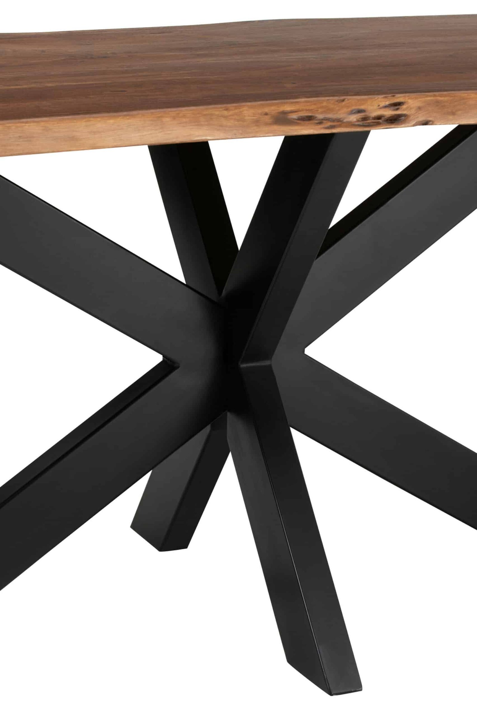 Designer dining table acacia wood top and mikado steel legs (4) Table rectangle design bois nature - Mobilier déco chic et tendance - Meuble d'intérieur salle à manger - Décoration d'intérieur bois acacia - Déco confort - Maison feng shui - Cadeau crémaillère