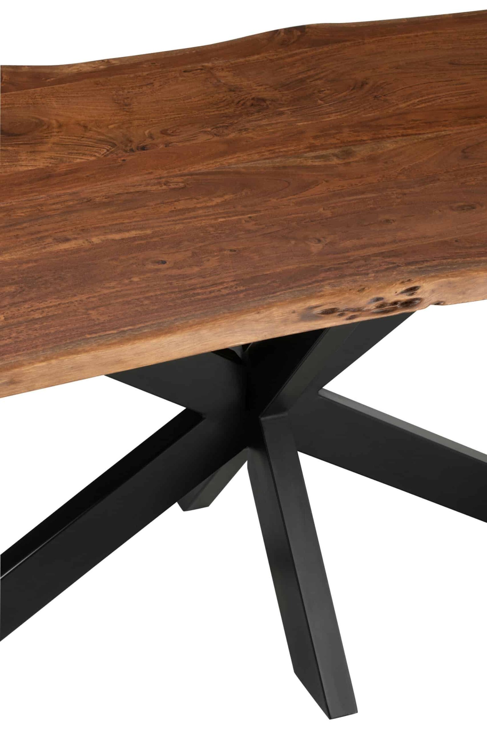 Designer dining table acacia wood top and Mikado steel leg (5) Table rectangle design bois nature - Mobilier déco chic et tendance - Meuble d'intérieur salle à manger - Décoration d'intérieur bois acacia - Déco confort - Maison feng shui - Cadeau crémaillère