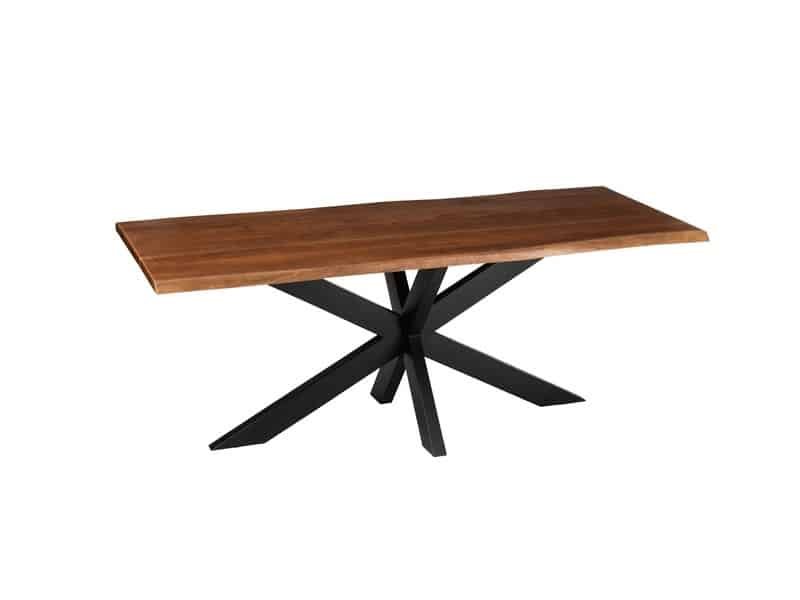 Designer dining table with acacia wood top Table rectangle design bois nature - Mobilier déco chic et tendance - Meuble d'intérieur salle à manger - Décoration d'intérieur bois acacia - Déco confort - Maison feng shui - Cadeau crémaillère