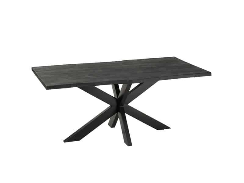 Table rectangle design bois noir - Mobilier déco chic et tendance - Meuble d'intérieur salle à manger - Décoration d'intérieur bois acacia - Déco confort - Maison feng shui - Cadeau crémaillère