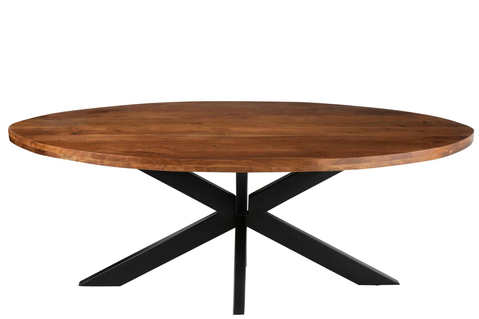 Oval dining table 210 cm design acacia wood top (3) Table ovale design bois et acier - Mobilier déco chic et tendance - Mobilier de salon - Meuble d'intérieur salle à manger - Décoration d'intérieur bois - Déco confort- Maison feng shui - Cadeau crémaillère
