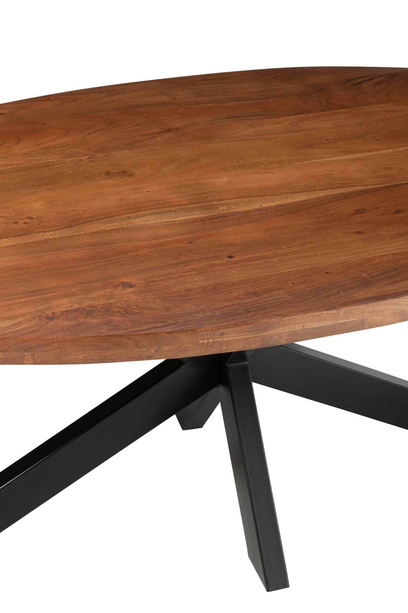 Oval dining table 210 cm design acacia wood top (6) Table ovale design bois et acier - Mobilier déco chic et tendance - Mobilier de salon - Meuble d'intérieur salle à manger - Décoration d'intérieur bois - Déco confort- Maison feng shui - Cadeau crémaillère
