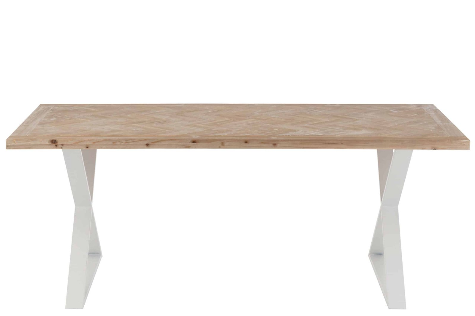 Dining table wood top white steel base Zig Zag 200 cm (10) Table rectangle design zig zag - Mobilier déco chic et tendance - Mobilier de salon - Meuble d'intérieur salle à manger - Décoration d'intérieur bois - Déco confort- Maison feng shui - Cadeau crémaillère