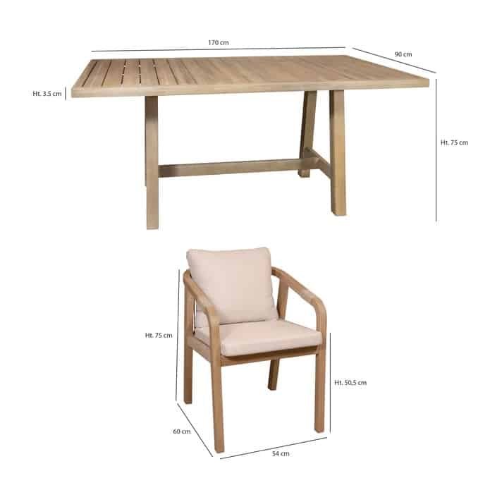 Saona 6-seater acacia wood garden table (7)