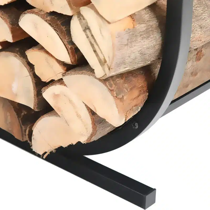 Support de bûches pour cheminée ou poêle en U, design métal noir Support bûches en U sculpture design - Porte bûches de chauffage décoratif - Objet décoratif bûches bois - Décoration d'intérieur - Oeuvre d'art en acier - Sculpture ornement - Déco Métal - Maison feng shui - Cadeau déco
