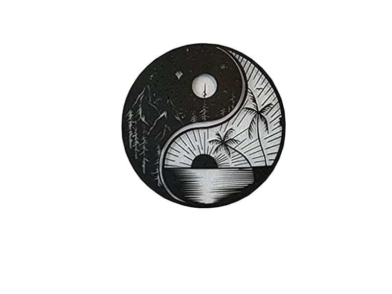 Décoration murale TaiJiTu noire à suspendre Suspension Yin Yang Taijitu - Métal - Objet décoratif à suspendre - ornement intérieur - Déco Zen - Maison feng shui - idée cadeau déco