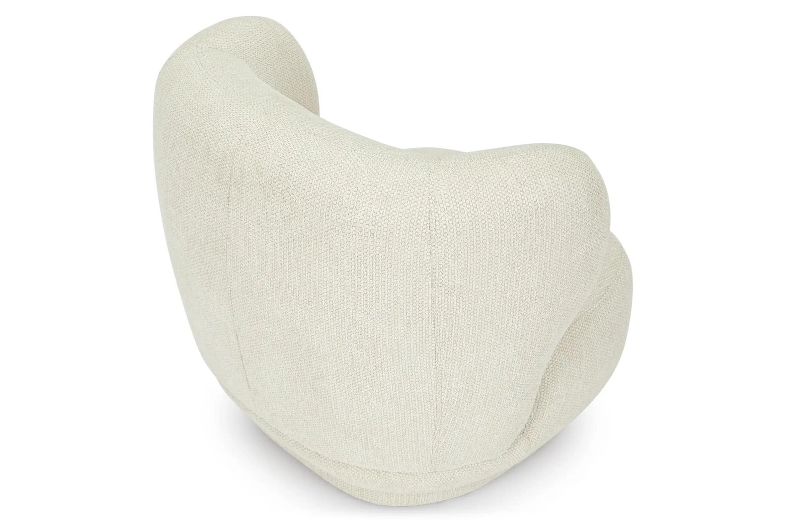 Fauteuil tissu beige mini cocon enfants, face arrière Fauteuil enfant mini kids - Mobilier de salon - Meuble Vintage - Assise tissu design beige - Mobilier décoratif confort - Décoration d'intérieur - Déco détente - Cadeau enfant