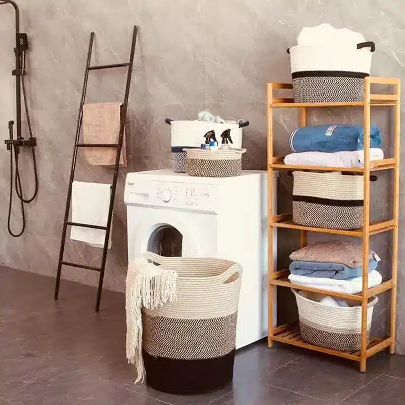 Panier à linge coton avec poignée