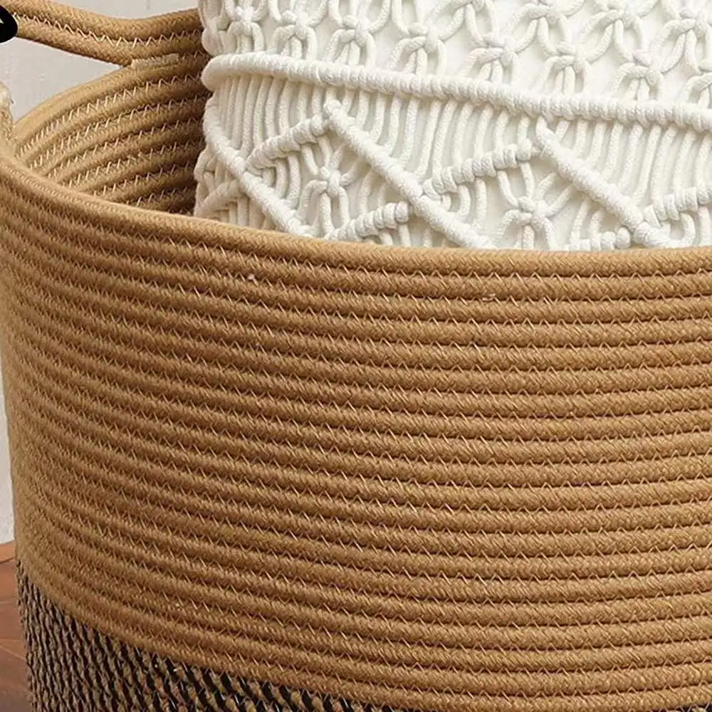 Panier à linge coton avec poignée
