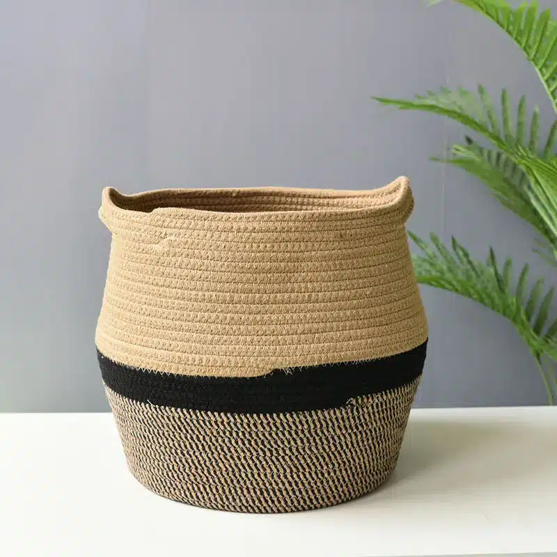 Panier à linge coton avec poignée