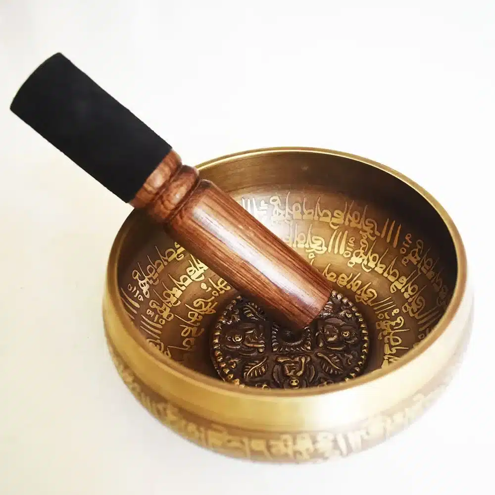 Jeu de bols chantants fait la main du Népal Bol chantant tibétains - Bol de méditation - Objet sonore en cuivre - Décoration d'intérieur zen - Oeuvre d'art en cuivre - Sculpture ornement - Déco Métal - Maison feng shui - Cadeau zen