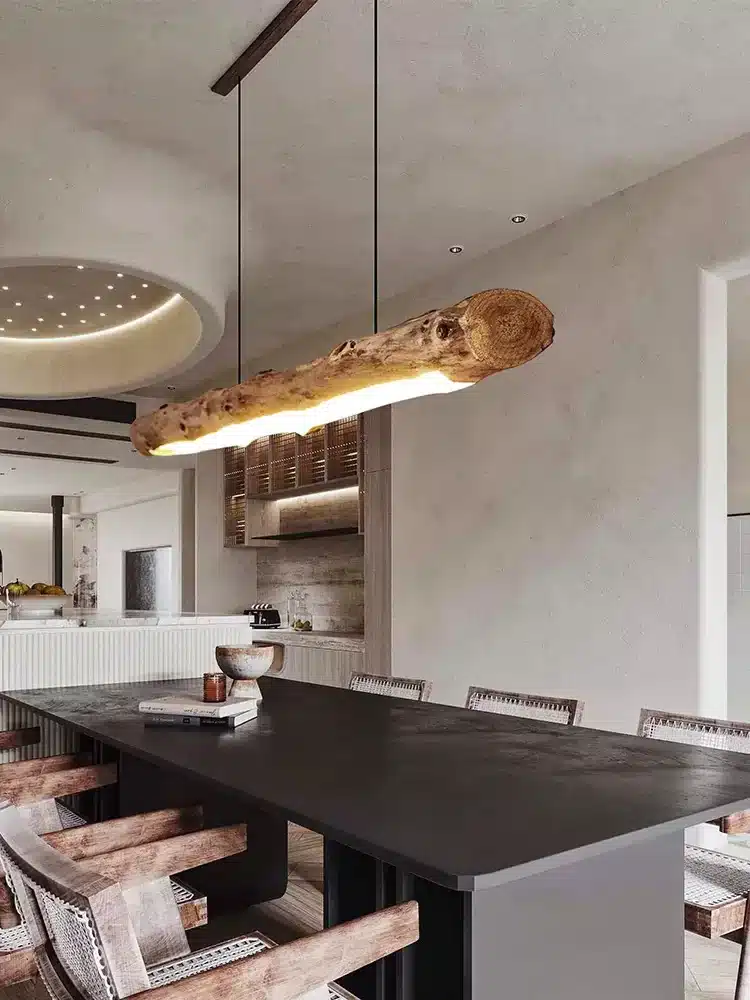 Lampes-suspendues-en-bois-bande-simple-luminaire-de-cuisine-lustre-de-table-manger-clairage-int-rieur-2 Lampe suspendue branche tronc - Luminaire bois flotté - Lumière zen - Décoration intérieure éclairage - Objet décoratif luminaire - Lampe bois flotté décorative - Eclairage ornement intérieur - Déco Feu
