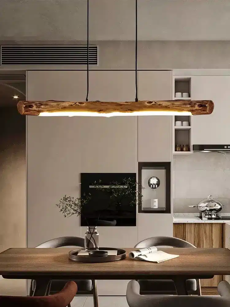 Lampes-suspendues-en-bois-bande-simple-luminaire-de-cuisine-lustre-de-table-manger-clairage-int-rieur-3 Lampe suspendue branche tronc - Luminaire bois flotté - Lumière zen - Décoration intérieure éclairage - Objet décoratif luminaire - Lampe bois flotté décorative - Eclairage ornement intérieur - Déco Feu
