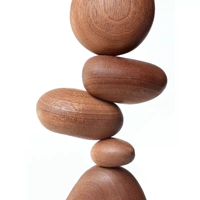 Sculpture Equilibre en bois d'art en forme de pierre cairn Sculpture lévitation Pierre en bois aimantée - Cairn bois décoratifs - Objet décoratif puzzle équilibre - Décoration d'intérieur zen - Objet d'art en bois - Sculpture ornement - Déco zen - Maison feng shui - Cadeau déco