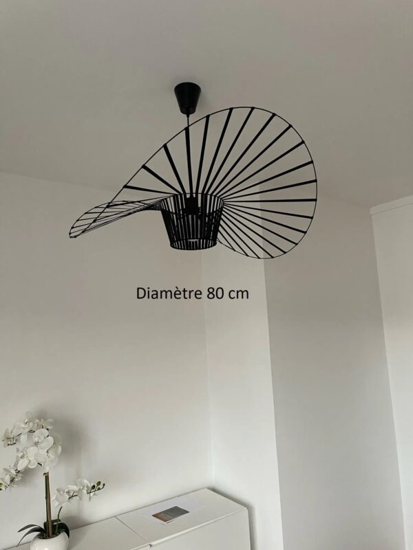 Plafonnier Chapeau, Design Noir ou Marron D80 cm