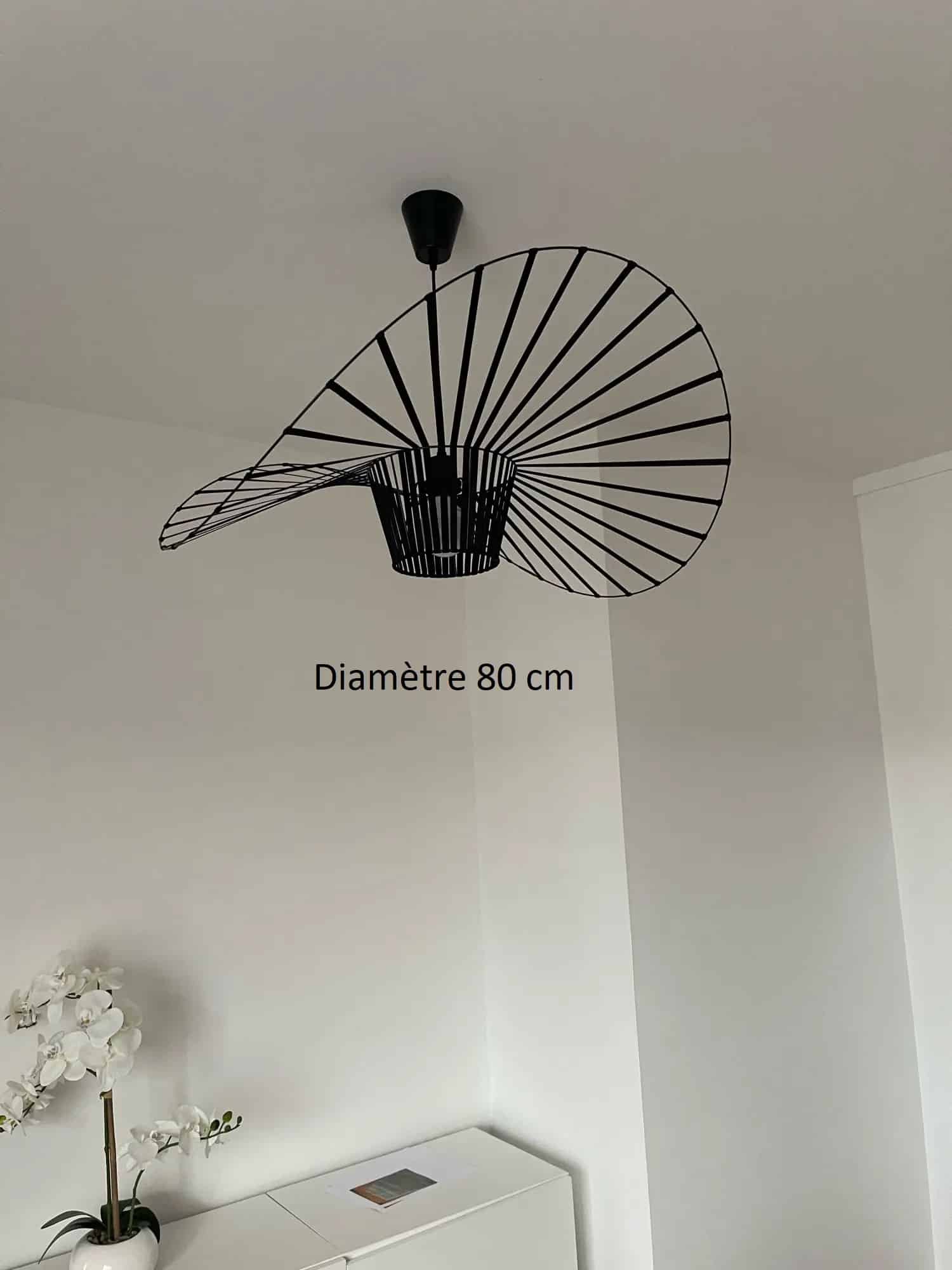 Plafonnier Chapeau, Design Noir ou Marron D80 cm Plafonnier Chapeau, Design Noir ou Marron D80 cm