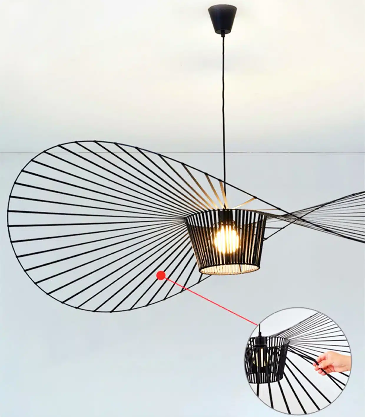 Plafonnier-LED-suspendu-au-design-nordique-moderne-suspension-luminaire-d-coratif-d-int-rieur-id-al-5 Lampe plafonnier design nordique - Suspension lumineuse déco fils noirs - Objet décoratif luminaire - Lampe décorative - Eclairage ornement intérieur - Déco Feu