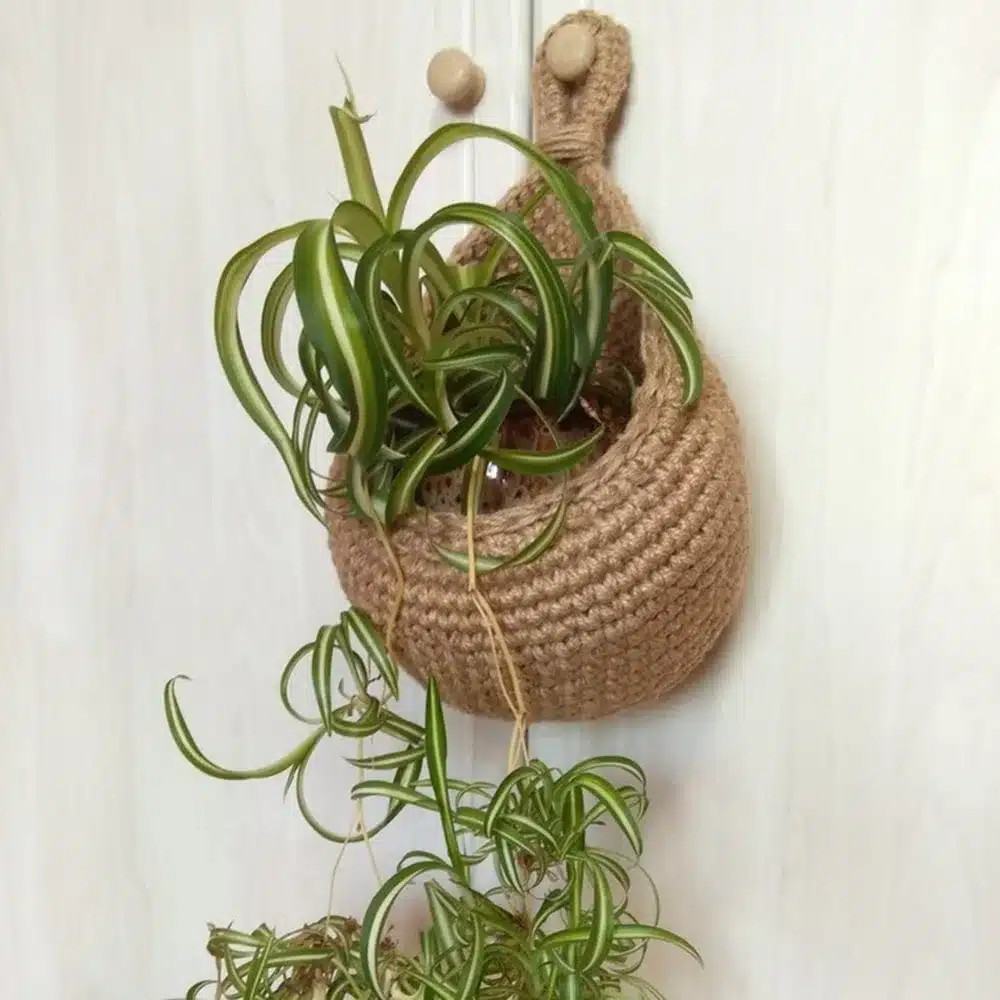 Panier mural façon osier Panier mural de rangement rond et attache - Déco pour cuisine plantes - Osier naturel - Décoration d'intérieur