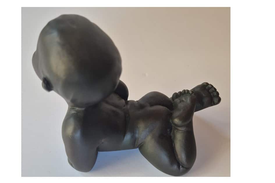 Sculpture bébé nu déco profil Bébé sculpture déco - bébé décoratif résine noir - Objet décoratif bébé - Objet d'art en résine - Sculpture ornement - Déco bébé