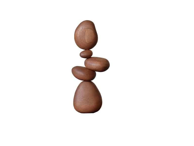 Sculpture Equilibre en bois d'art en forme de pierre cairn Sculpture lévitation Pierre en bois aimantée - Cairn bois décoratifs - Objet décoratif puzzle équilibre - Décoration d'intérieur zen - Objet d'art en bois - Sculpture ornement - Déco zen - Maison feng shui - Cadeau déco