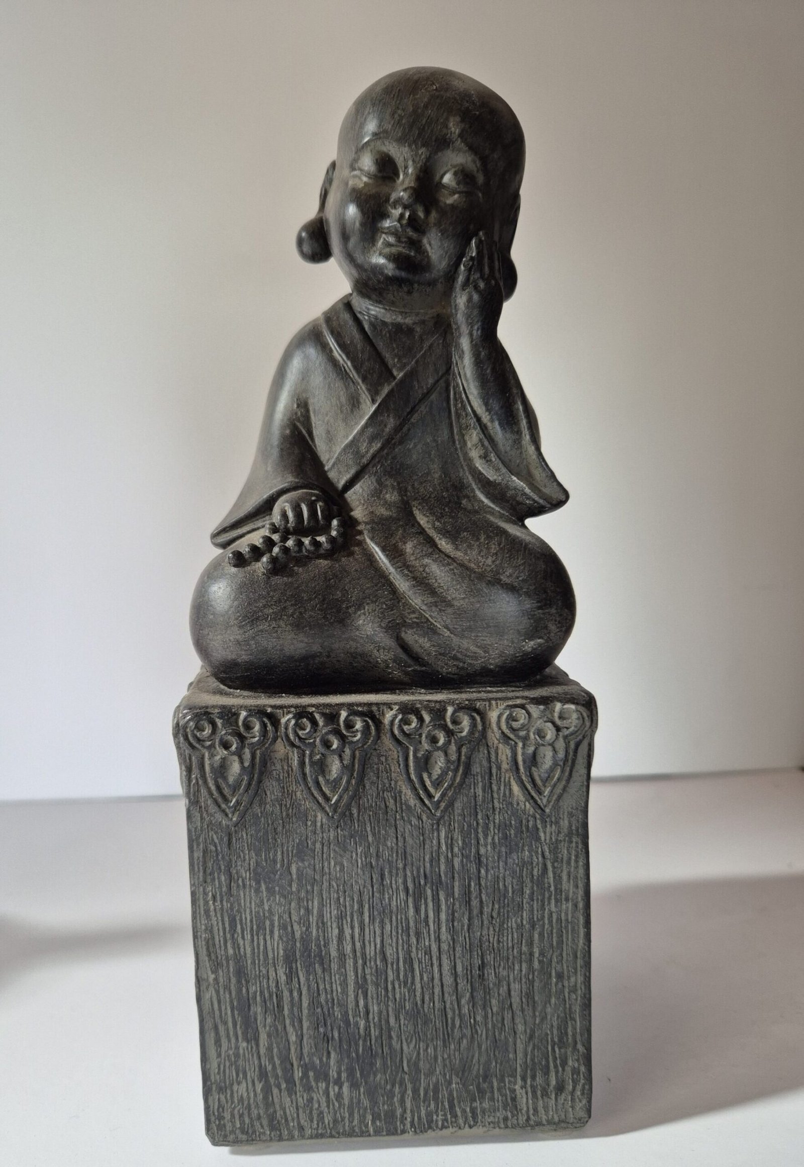 Statue serre livres Bouddha, déco noir Statue Bouddha - Objet décoratif - Décoration d'intérieur - Déco Zen - Maison feng shui - Cadeau paix et bonheur
