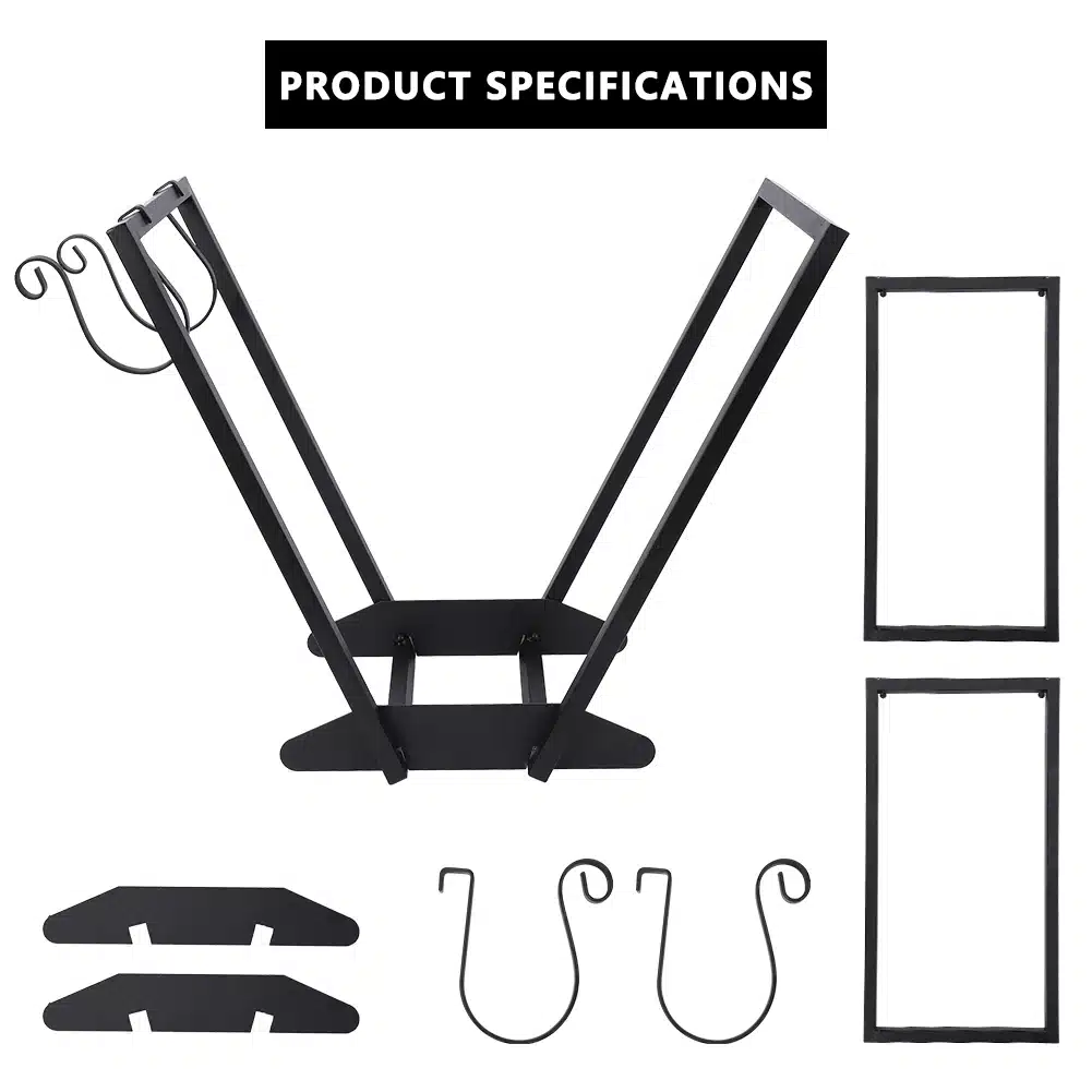 Support de bûches pour cheminée et poêle en V et crochets, Design métal Support bûches en V sculpture design - Porte bûches de chauffage décoratif - Objet décoratif bûches bois - Décoration d'intérieur - Oeuvre d'art en acier - Sculpture ornement - Déco Métal - Maison feng shui - Cadeau déco