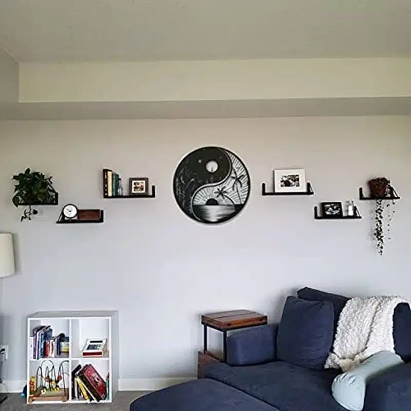 Décoration murale TaiJiTu noire à suspendre Suspension Yin Yang Taijitu - Métal - Objet décoratif à suspendre - ornement intérieur - Déco Zen - Maison feng shui - idée cadeau déco
