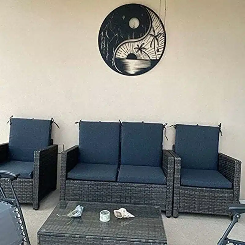 Décoration murale TaiJiTu noire à suspendre Suspension Yin Yang Taijitu - Métal - Objet décoratif à suspendre - ornement intérieur - Déco Zen - Maison feng shui - idée cadeau déco