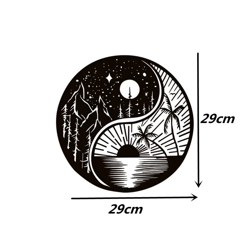 Décoration murale TaiJiTu noire à suspendre Suspension Yin Yang Taijitu - Métal - Objet décoratif à suspendre - ornement intérieur - Déco Zen - Maison feng shui - idée cadeau déco