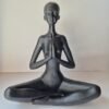 Statue Yoga nue noire - Déco Femme zen nue - Objet décoratif sculpture méditation - Décoration de salon - Décoration d'intérieure en résine noire - Sculpture ornement intérieur femme nue - Déco bien-être - Maison feng shui - Cadeau déco - idée cadeau