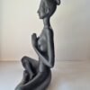 Zena sculpture déco noire bien être méditation femme nue statue Yoga (3)