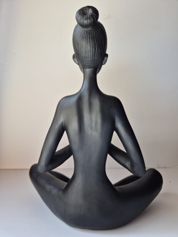 Zena sculpture déco noire bien être méditation femme nue statue Yoga (4)