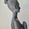 Zena sculpture déco noire bien être méditation femme nue statue Yoga (5)