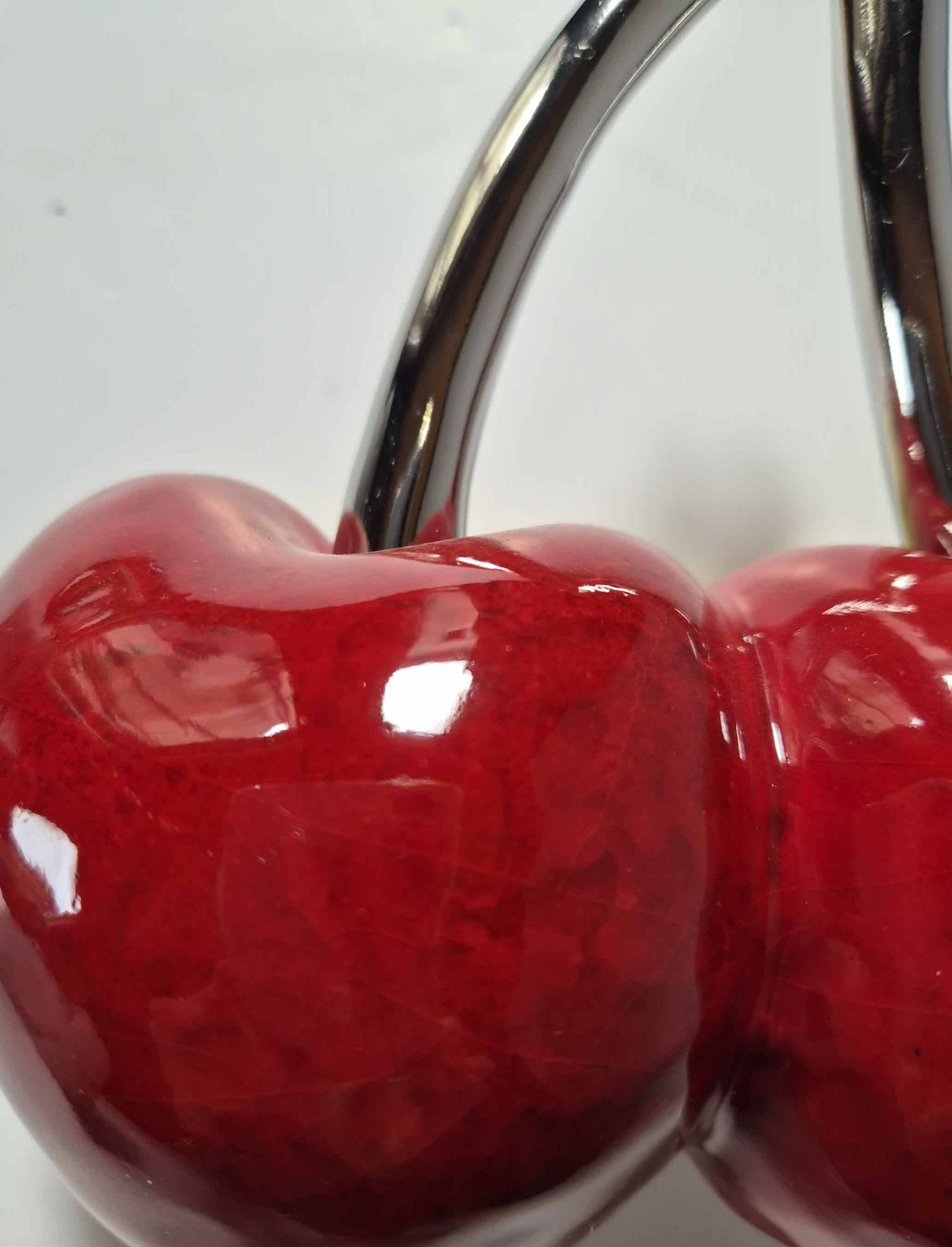 Sculpture cerises, déco fruits céramique Cerises céramique rouges - Objet décoratif - décoration d'intérieur - Déco de table - Déco fruitée - Objet décoratif rouge
