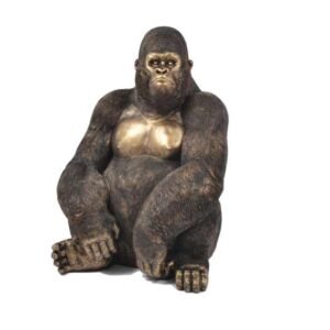 Sculpture Gorille résine doré déco animale design - Oeuvre d'art déco - Décoration de salon - Décoration d'intérieure - Sculpture ornement - Maison feng shui - Cadeau déco
