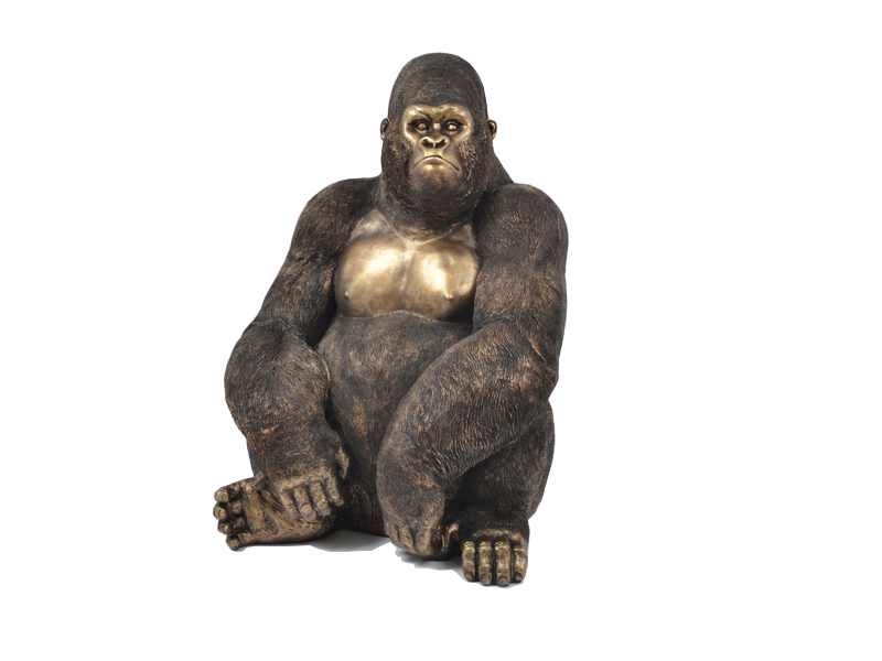 Sculpture Gorille résine doré déco animale design (1) Sculpture Gorille résine doré déco animale design - Oeuvre d'art déco - Décoration de salon - Décoration d'intérieure - Sculpture ornement - Maison feng shui - Cadeau déco