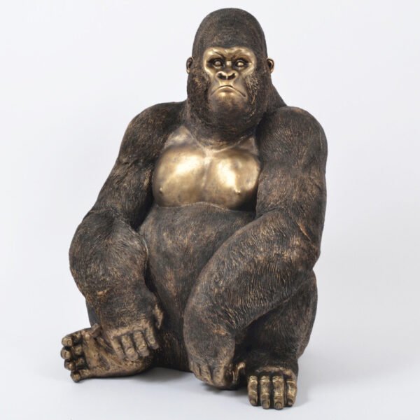 Sculpture Gorille résine doré déco animale design (2)