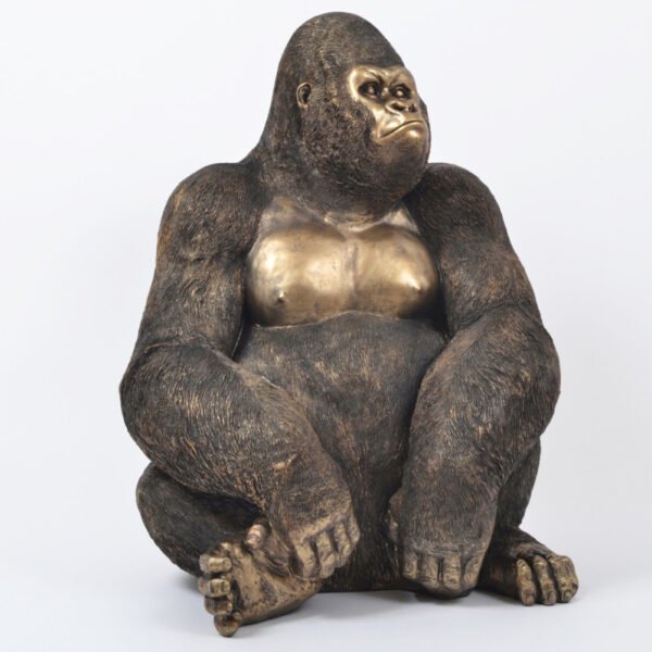 Sculpture Gorille résine doré déco animale design (3)